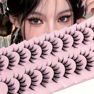 10 pares de pestañas postizas Deluxe C Curl, juego de pestañas de Manga y Cosplay de longitud múltiple, par de pestañas postizas naturales a dobladas